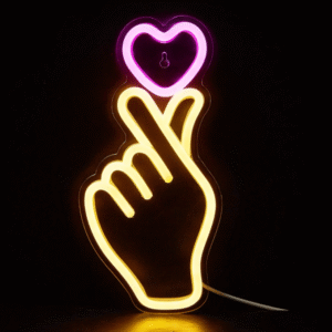 Neon LED “Finger Heart” – Świecące Serce Miłości